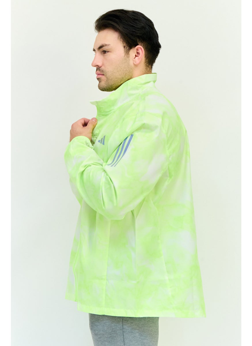Adidas Men Sportswear Fit Long Sleeves Running Jacket, Lime Green  - Image 2