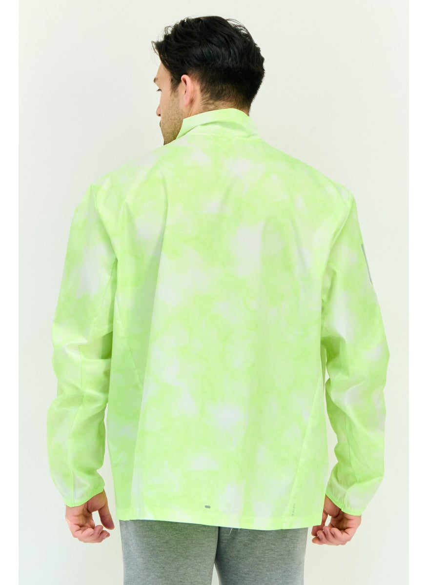 Adidas Men Sportswear Fit Long Sleeves Running Jacket, Lime Green  - Image 3