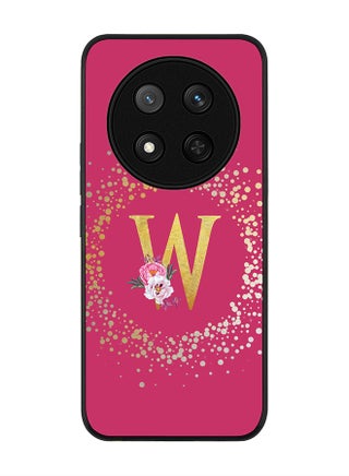 Custom Monogram Floral - W ( Deep Pink )