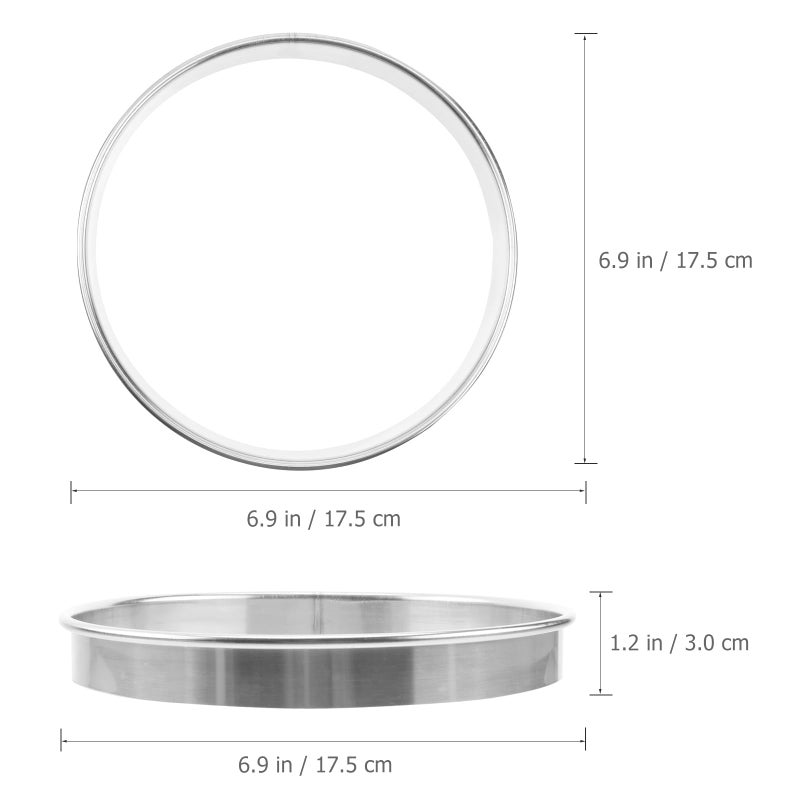 BESTonZON 7 Inch Cake Ring Stainless pastry rings round biscuit cutter Stainless Steel Cake Ring Steel Tart Ring - Image 2
