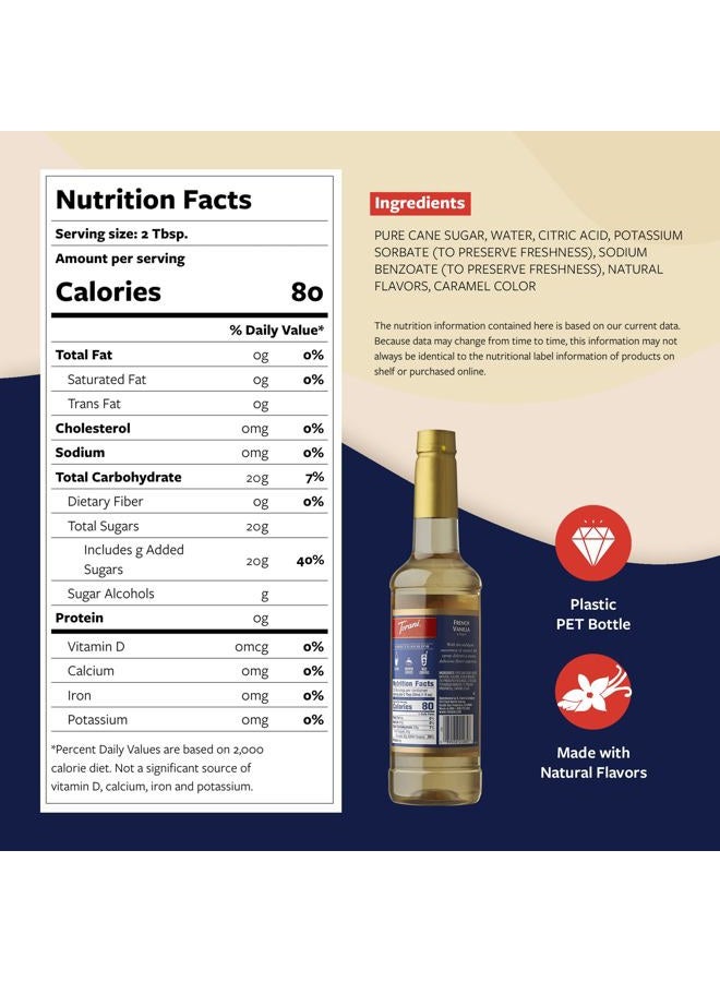 Torani Coffee Syrup, French Vanilla Flavored Syrup for Drinks, Pump Included, 25.4 Fl Oz - Image 2