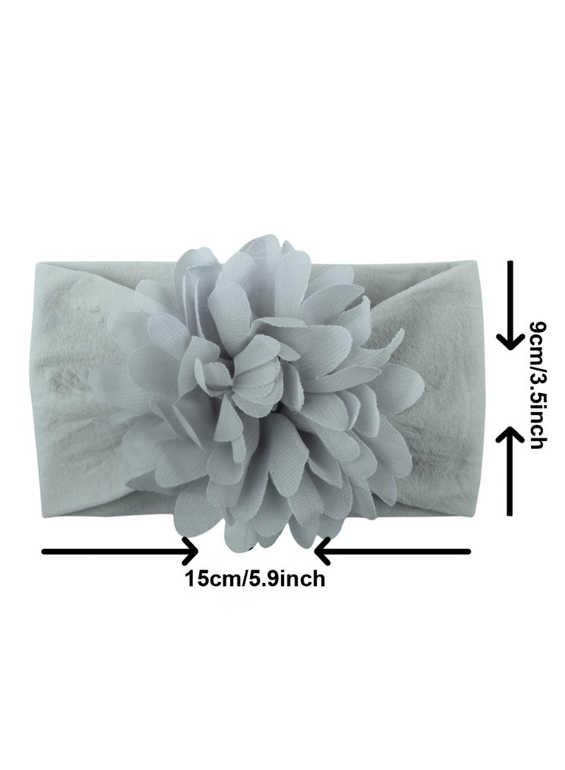 6 PACK Baby Girl's Headbands with Chiffon FLowers - Image 4
