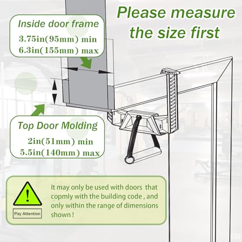 PacuM Portable Pull Up Bar,Pull Up Bar Door Frame for Work from Home Fitness.Load bearing capacity exceeding 330lbs - Image 2