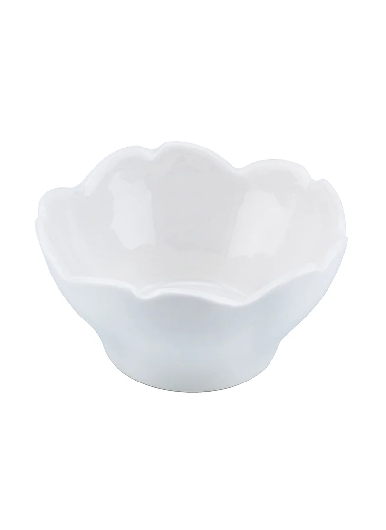 شالو Shallow Porcelain Ceramic Serving Bowl - 9x4.5cm, White