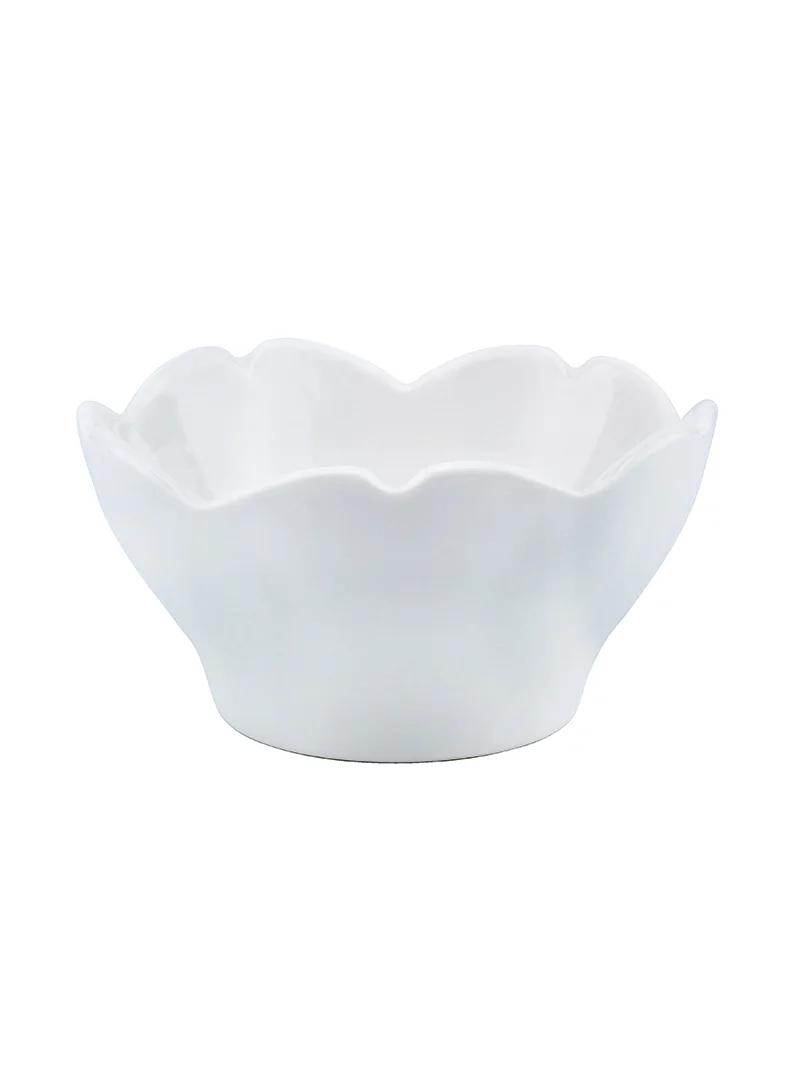 شالو Shallow Porcelain Ceramic Serving Bowl - 9x4.5cm, White