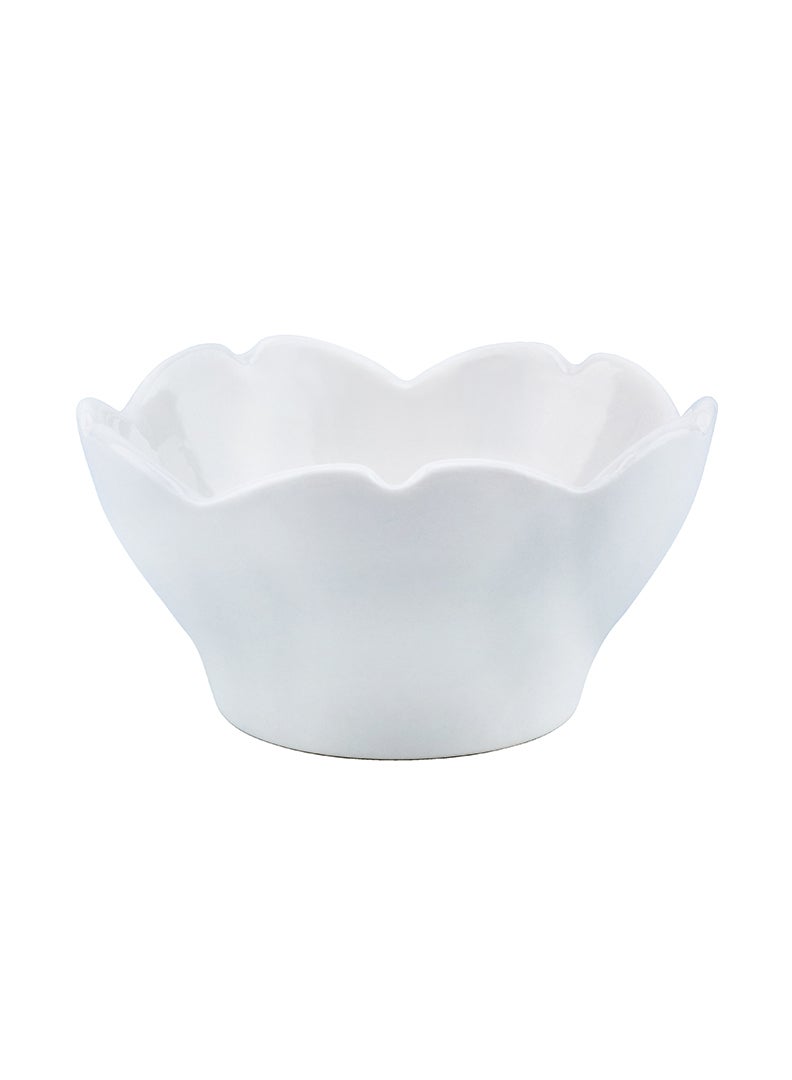 Shallow Porcelain Ceramic Serving Bowl - 9x4.5cm, White - Image 2