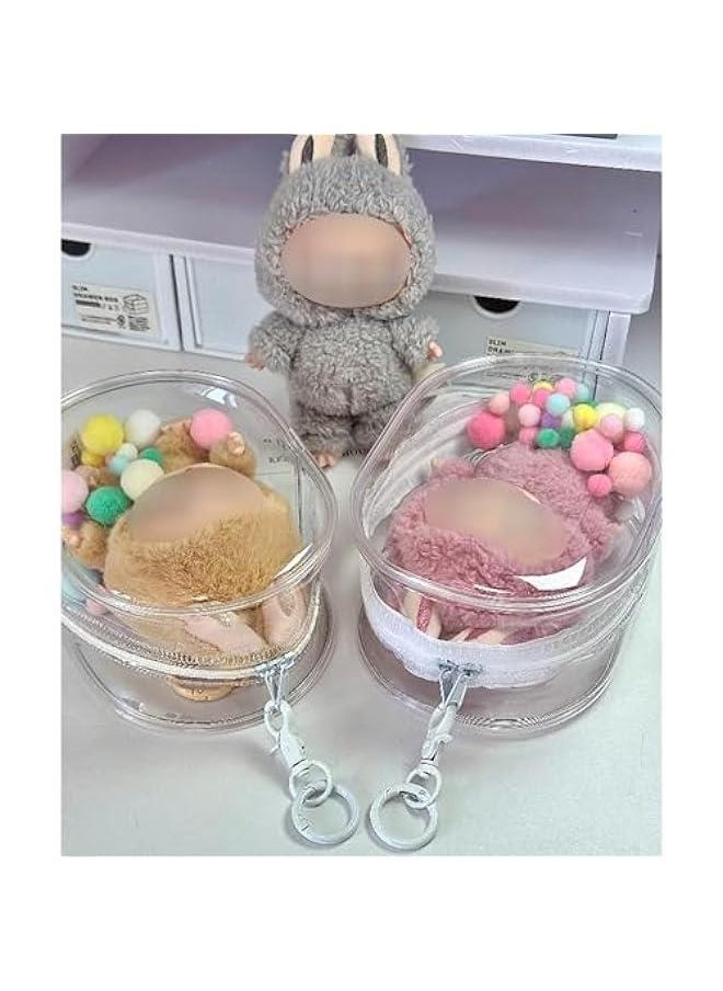 Arabest Protective Case Clear Display Bag with Keychain, Color Ball: PVC Transparent Case for Hanging Walking Models (Doll Excluded, Generation Erect) Black  - Image 4
