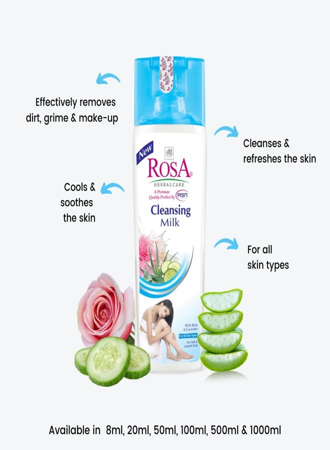 ROSA Cleansing Milk with Rose and Cucumber I Make up Remover I unisex, Pack of 1-1000 ml Each - Image 4