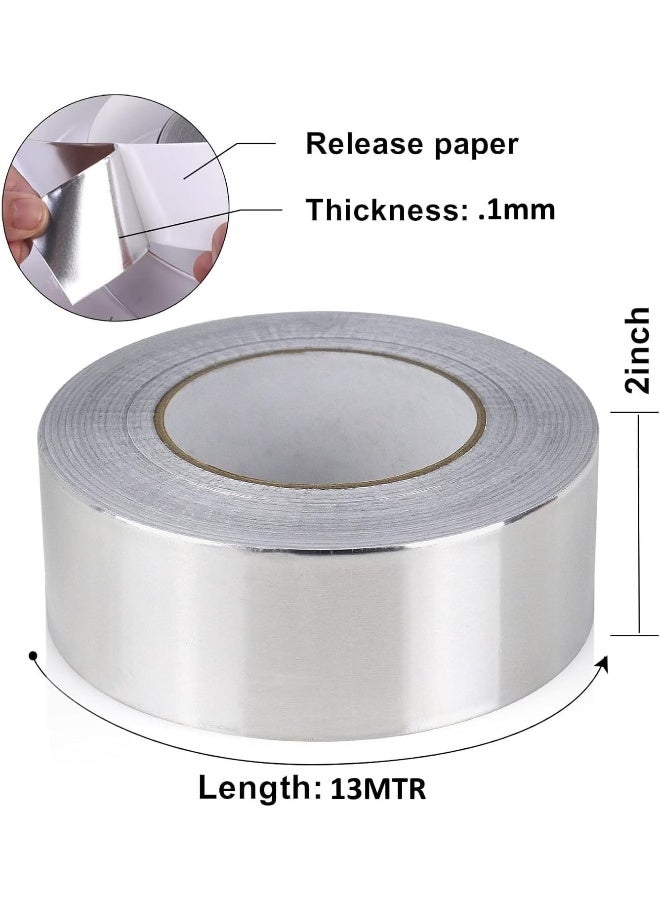 Biella Aluminium Foil Adhesive Tape Seal Insulate And Protect With Ease! Ideal For Roof Leaks Surface Cracks Window Gaps Pipes Boats Sealing And More 2Inch 1Pcs - Image 3
