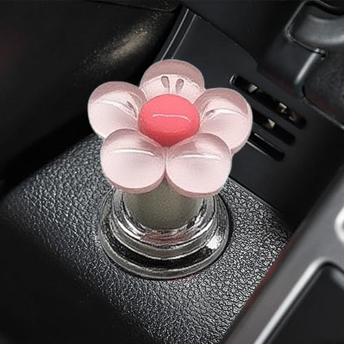 Tuxihapp Flower Car Push to Start Button Cover Cute Car Engine StartStop Joystick Covers Universal One Button Key Ignition Starter Cover Vehicle Interior Decoration Accessory for Women Girl Pink - Image 1