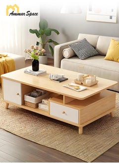 Wood color Coffee Table for Living Room Modern Side End Table Centre Table with Open Compartment and Drawer Modern Wooden End Side Rectangular Coffee Table - pzsku/Z44859CB5ECAD271BA6BCZ/45/_/1736845201/5f82a9db-d66b-41f4-a5b8-c830d97bea68