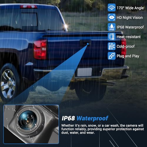 KUTTOLE Backup Camera 170° HD Night Vision Compatible with 2014 2015 Chevy Silverado Cheyenne GMC Sierra 1500 2500 HD 3500 HD; Replaces 23306741, 22803702 - Image 5