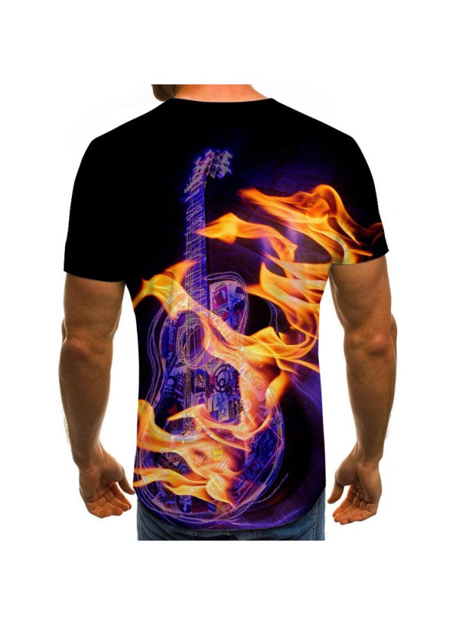 Summer Hot Flame Casual 3D Printing Round Neck Pullover Short Sleeve Men's Hip Hop T-shirt-Color:TXU-2116-Dimensions:110  - Image 3