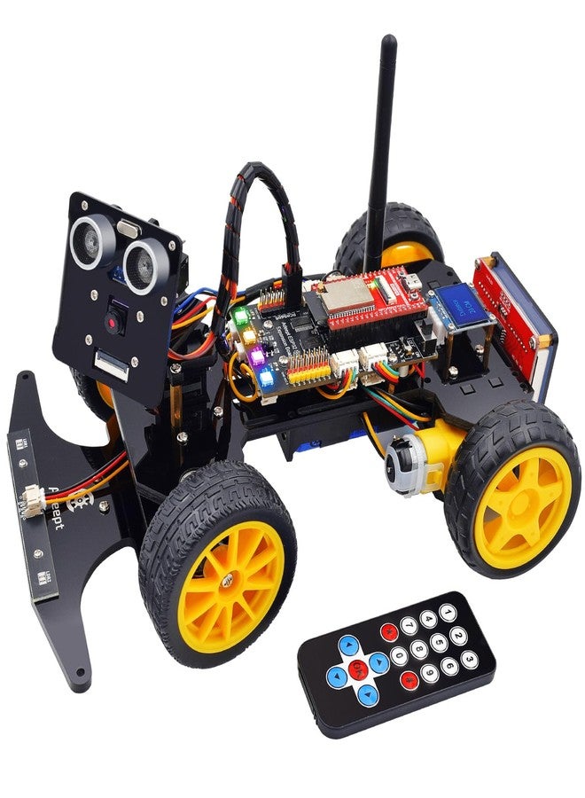 أديبت مجموعة سيارة Adeept الذكية لـ ESP32-WROVER (متوافقة مع بيئة تطوير Arduino)، تتبع الخطوط، تجنب العوائق، شاشة OLED، مستشعر فوق صوتي، نقل فيديو ESP32-CAM، جهاز تحكم عن بعد، تعليم STEM ذاتي الصنع - Image 1