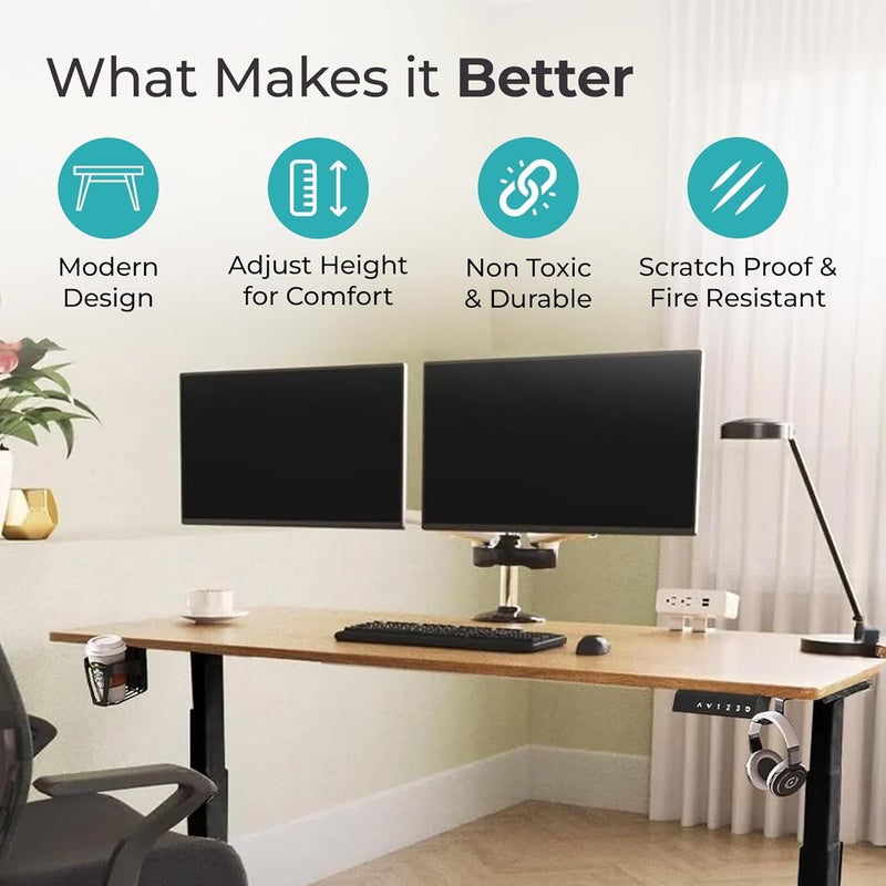 The Better Home THE BETTER HOME Electric Height Adjustable TableGaming Table For Gaming SetupComputer Table For HomeStudy Table For StudentsSit Stand DeskOne Key ResetDigital Display1606072117cm Walnut  - Image 3