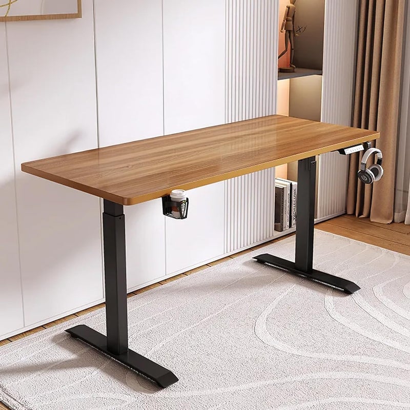The Better Home THE BETTER HOME Electric Height Adjustable TableGaming Table For Gaming SetupComputer Table For HomeStudy Table For StudentsSit Stand DeskOne Key ResetDigital Display1606072117cm Walnut  - Image 1