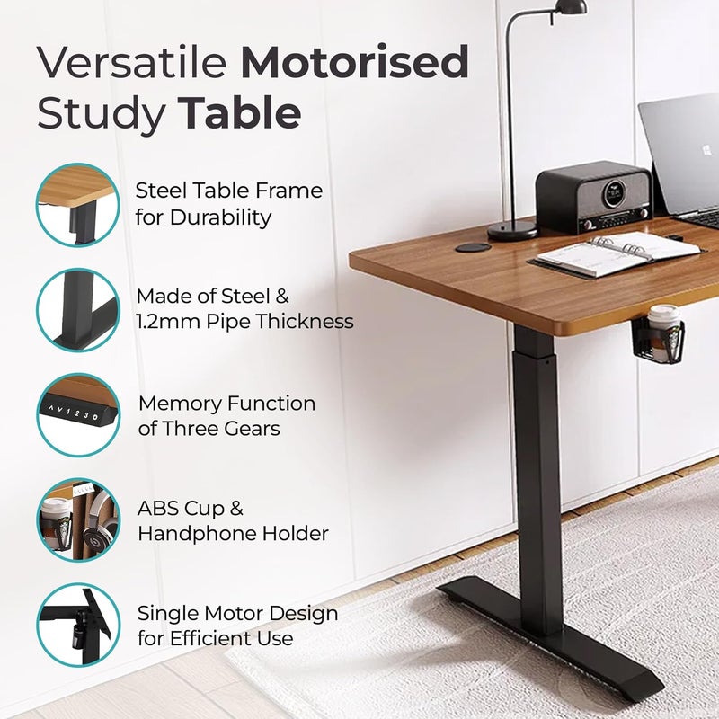 The Better Home THE BETTER HOME Electric Height Adjustable TableGaming Table For Gaming SetupComputer Table For HomeStudy Table For StudentsSit Stand DeskOne Key ResetDigital Display1606072117cm Walnut  - Image 4