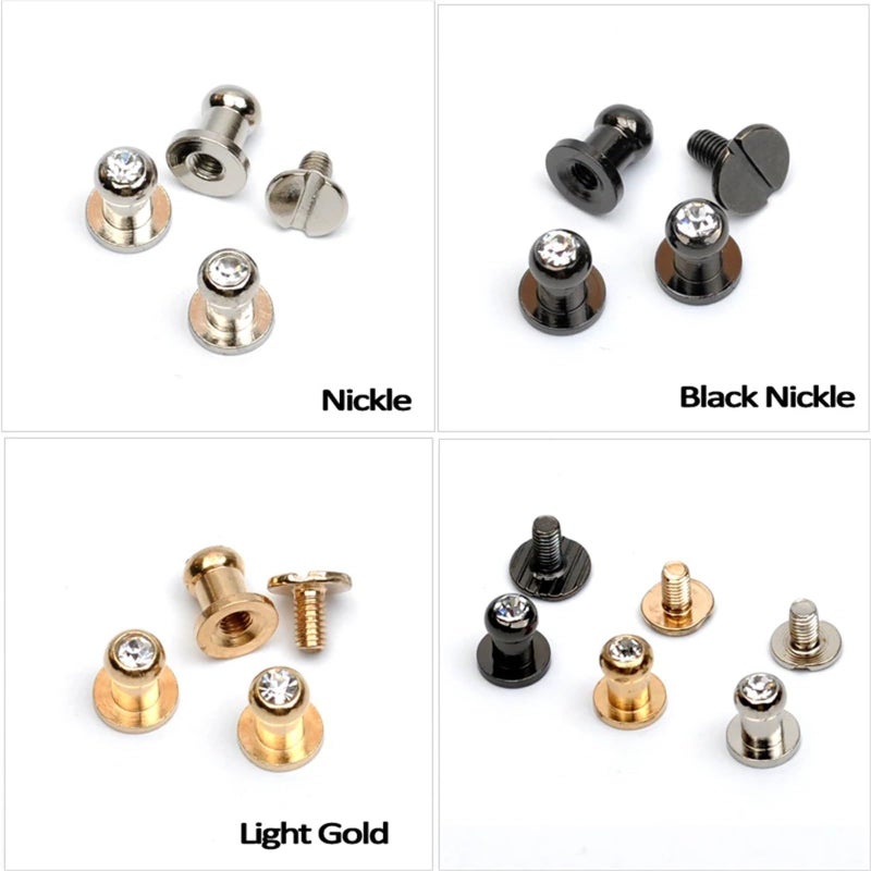 120 Sets Mixed Colors 5x7x8mm Brass Screw Rivets Knob For Leather Craft - Image 5