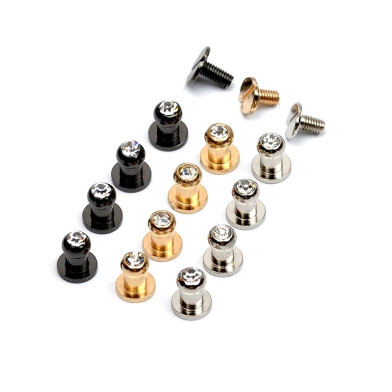120 Sets Mixed Colors 5x7x8mm Brass Screw Rivets Knob For Leather Craft - Image 3