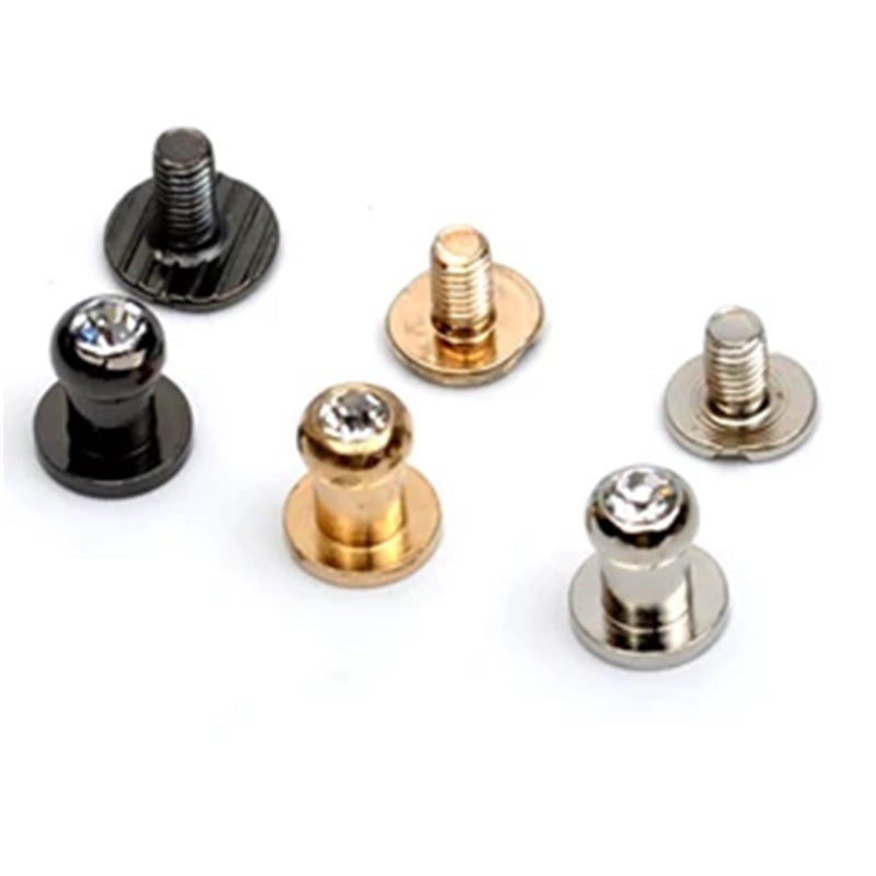 120 Sets Mixed Colors 5x7x8mm Brass Screw Rivets Knob For Leather Craft - Image 2