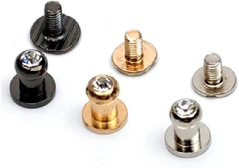 120 Sets Mixed Colors 5x7x8mm Brass Screw Rivets Knob For Leather Craft - Image 1