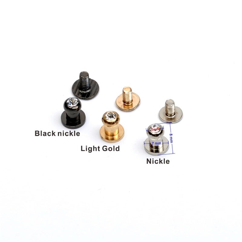 120 Sets Mixed Colors 5x7x8mm Brass Screw Rivets Knob For Leather Craft - Image 4