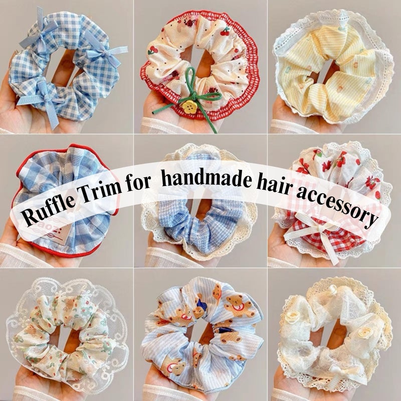 AIETSYEI Multicolour Ruffle Trim 1.2inch x6 Yards, Pleated Lace Ribbon for Sewing Crafts, Clothing, Wedding Decor, Ruffle Edge Trim for Apparel, Home Decoration AIETSYEI - Image 4