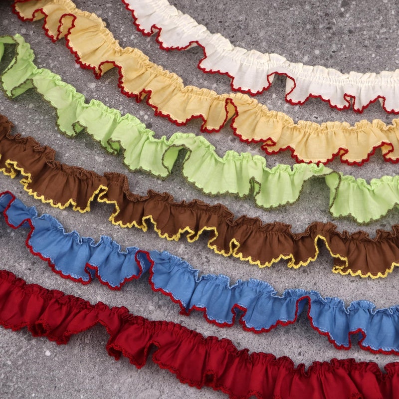 AIETSYEI Multicolour Ruffle Trim 1.2inch x6 Yards, Pleated Lace Ribbon for Sewing Crafts, Clothing, Wedding Decor, Ruffle Edge Trim for Apparel, Home Decoration AIETSYEI - Image 5