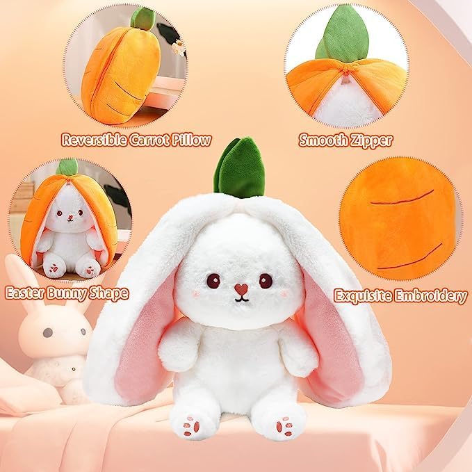 Softdreams Soft Plush Toy for Kids – Cute Stuffed Animal Soft Toy – Soft Cuddly Toy for Baby Boys & Girls, Return Gift -Carrot Bunny 30cm - Image 5