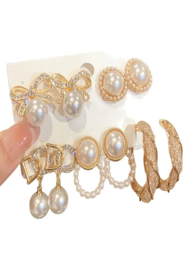 Take Two  Set of 5 - Assorted Embellished Earrings for Women | Best Price UAE