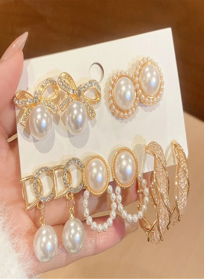 Take Two Set of 5 - Assorted Embellished Earrings