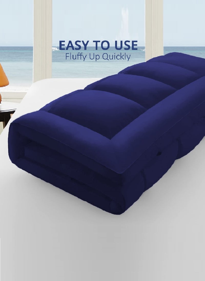 Blueberry Mattress Topper Box Design With 4 Corner Elastic Straps 10cm Thick 120x200cm - Image 2