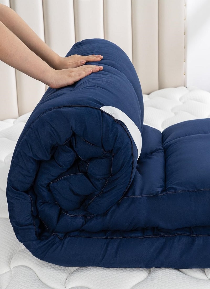 Blueberry Mattress Topper Box Design With 4 Corner Elastic Straps 10cm Thick 120x200cm - Image 4