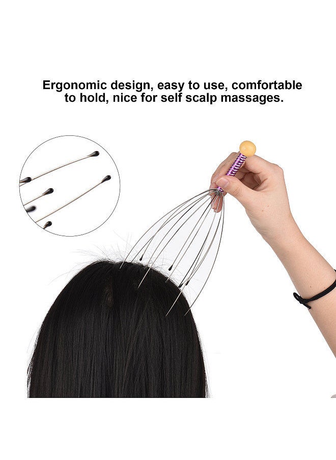 3PCS Silicone Comb Hair Cleaning Scalp Massager Portable Head Scratcher Massager Handheld Scratcher for Head Relaxing Scalp Massage Tools Random Color