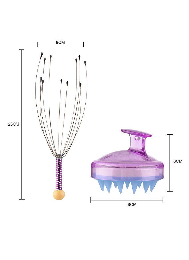 3PCS Silicone Comb Hair Cleaning Scalp Massager Portable Head Scratcher Massager Handheld Scratcher for Head Relaxing Scalp Massage Tools Random Color