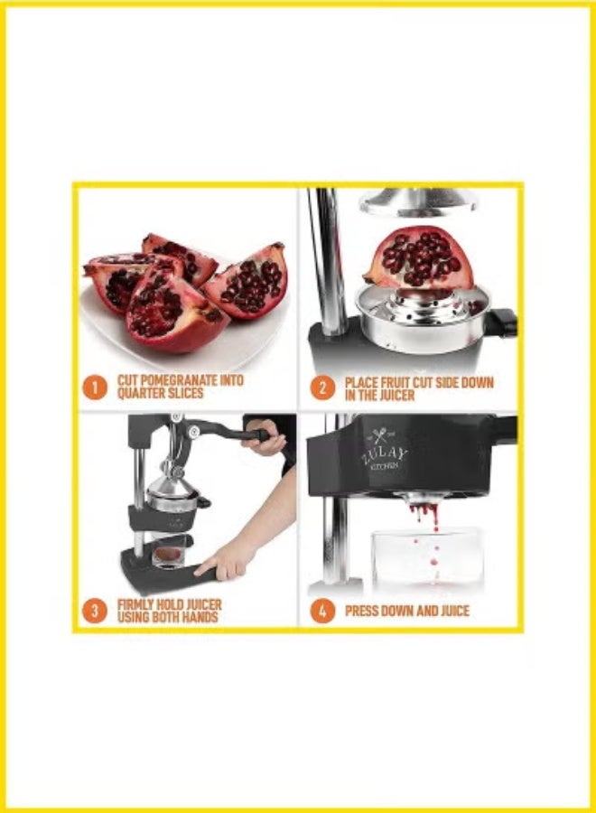 سماء إس تي كيه عصارة حمضيات يدوية معدنية احترافية - عصارة ليمون، ليمون حامض، برتقال، ورمان شديدة التحمل للاستخدام التجاري والمنزلي - Image 3