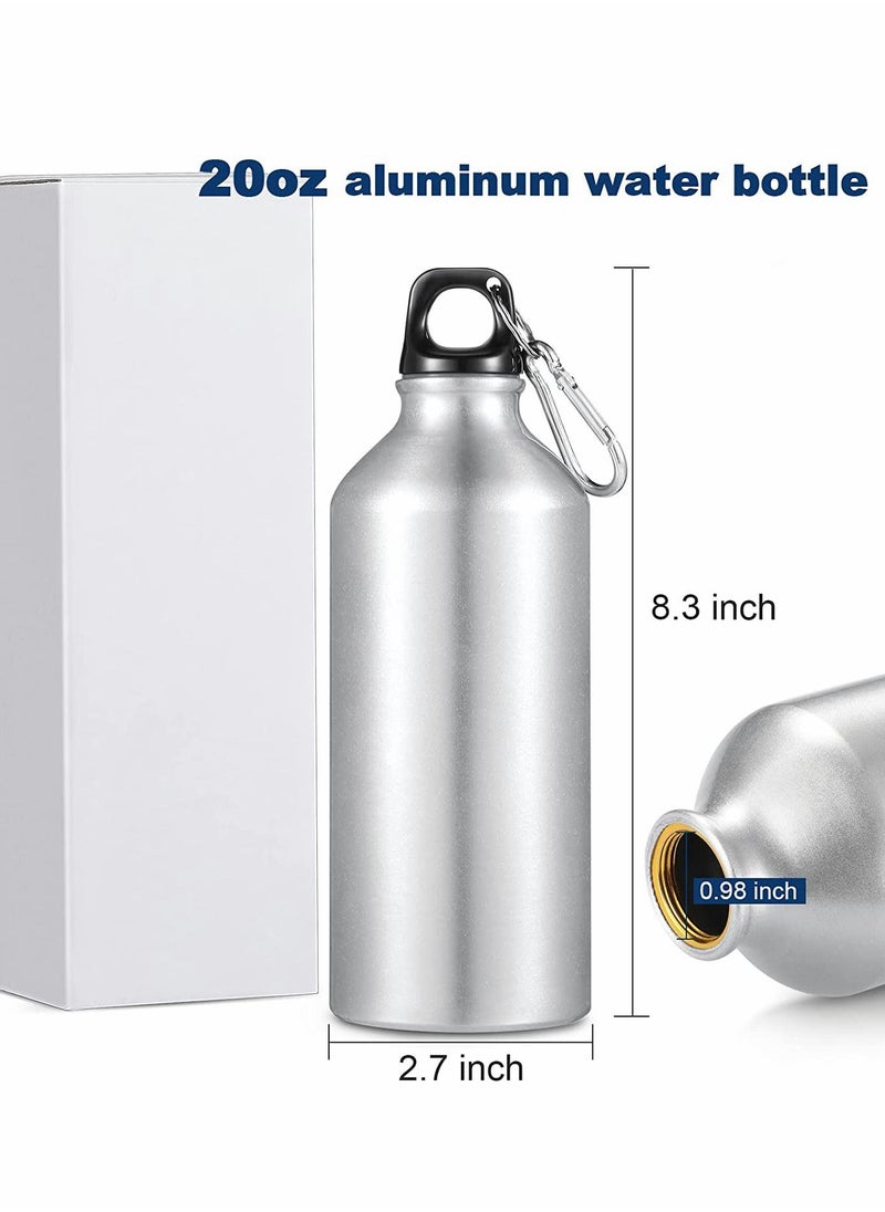 SYOSI - Aluminum Water Bottle 20 OZ Aluminum Bike Water Bottle Lightweight Aluminum Reusable Bottles Leak Proof Aluminum Sports Bottle Travel Bottles with Twist Cap and Buckle, for Camping, 5 Pieces - Image 1