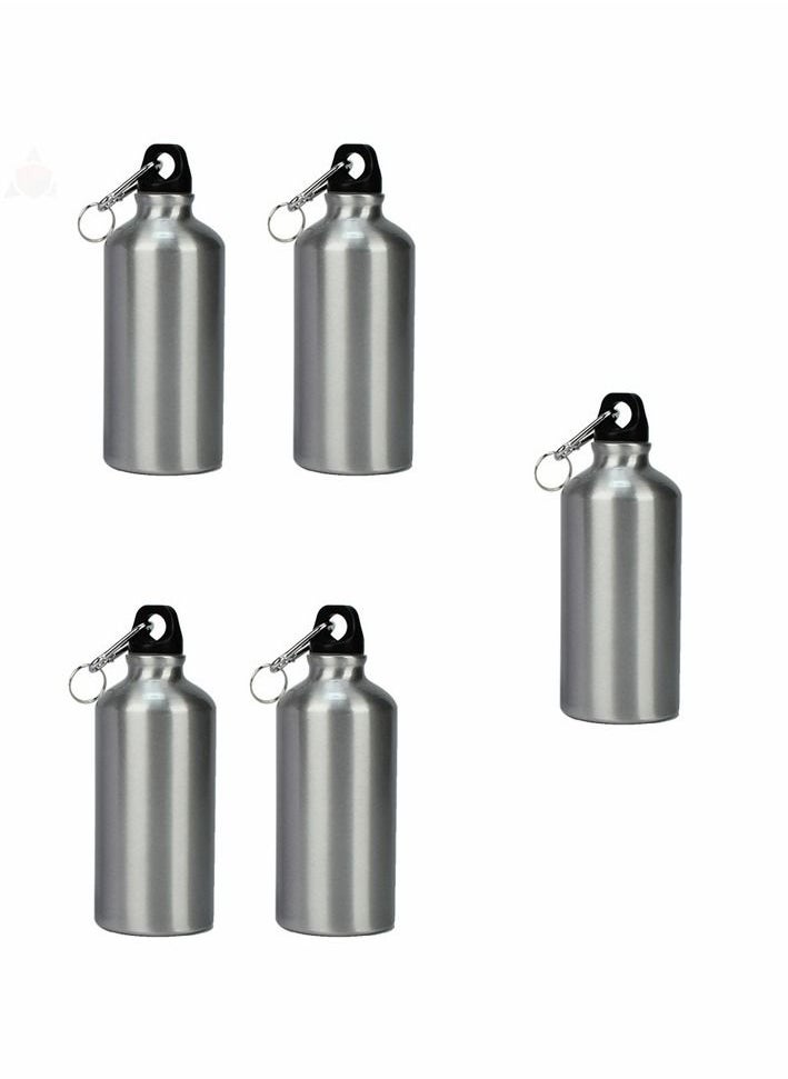 SYOSI - Aluminum Water Bottle 20 OZ Aluminum Bike Water Bottle Lightweight Aluminum Reusable Bottles Leak Proof Aluminum Sports Bottle Travel Bottles with Twist Cap and Buckle, for Camping, 5 Pieces - Image 1