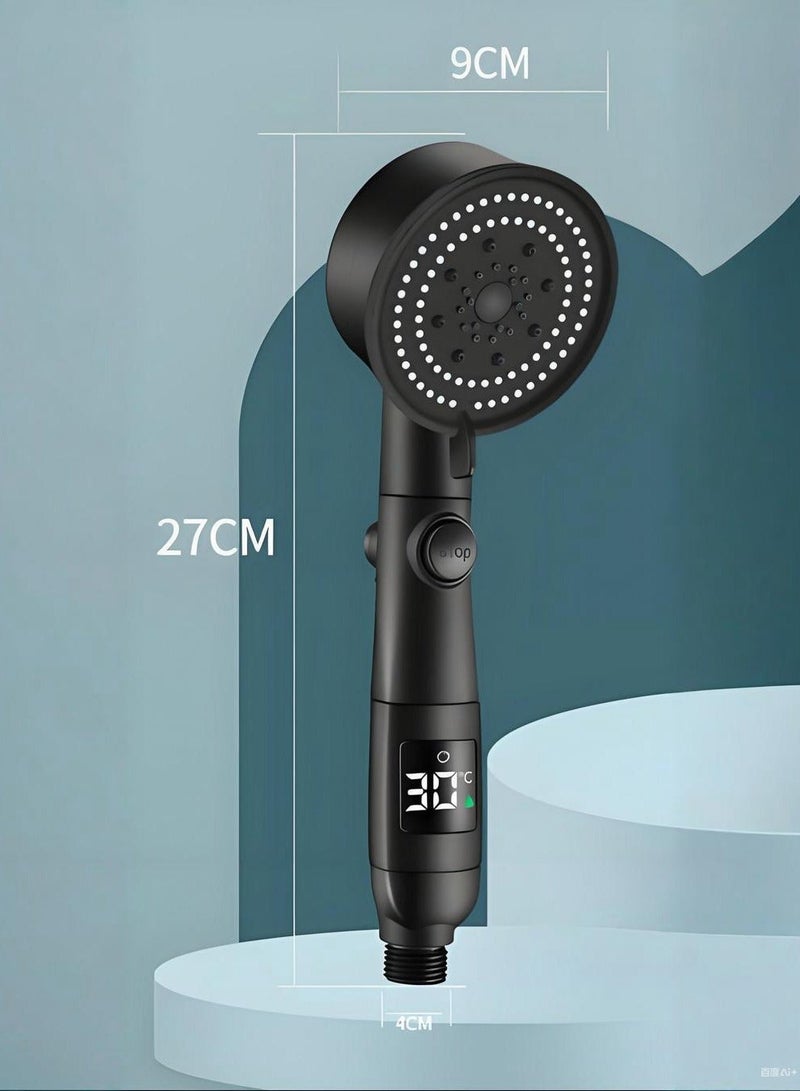 KIIUMI Handheld Shower 5 Modes Power Shower Head,Shower Head  with Temperature Indicator, Water Saving Shower Head for Adults Children Pets - Image 4