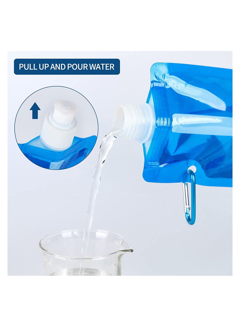 Suntown Foldable Sports Bottle,6 Pcs Colorful Reusable Drink Pouches Bags,480ml Collapsible Water Bottles for Outdoor Sports,Biking,Hiking,Travel - Image 3