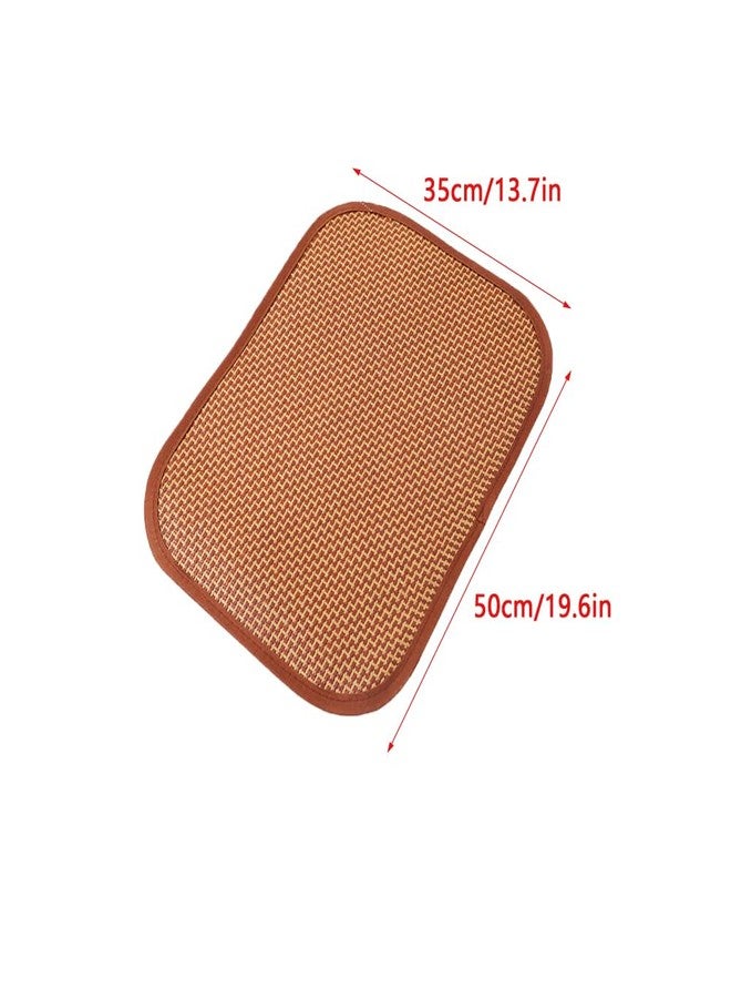 UtySty 2 Pack Cat Cooling Mat Self Cool Pad Seats Summer Bamboo Rattan Woven Sleeping Rest Mats for Pets Puppy Dog Kitty Kennels Crates Guinea Pig Hamster Rabbit 35x50cm - Image 2