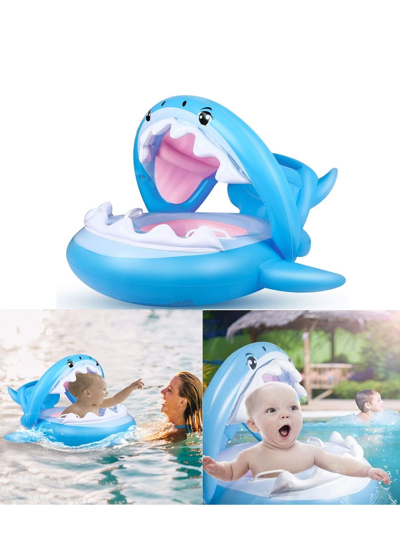 Generic - Baby Pool Float Swimming Float with Canopy Inflatable Floatie Swim Ring for Kids Aged 6-36 Months - Image 1