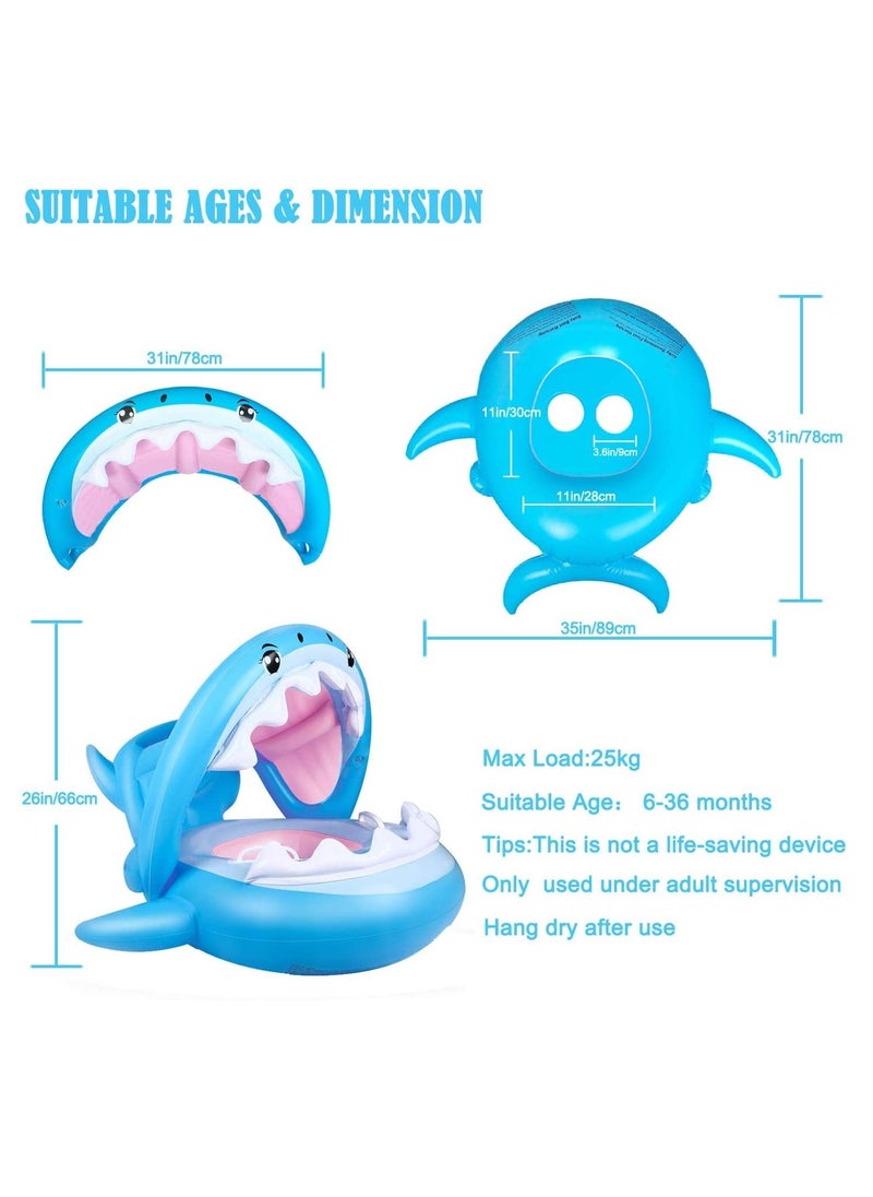 Generic - Baby Pool Float Swimming Float with Canopy Inflatable Floatie Swim Ring for Kids Aged 6-36 Months - Image 1