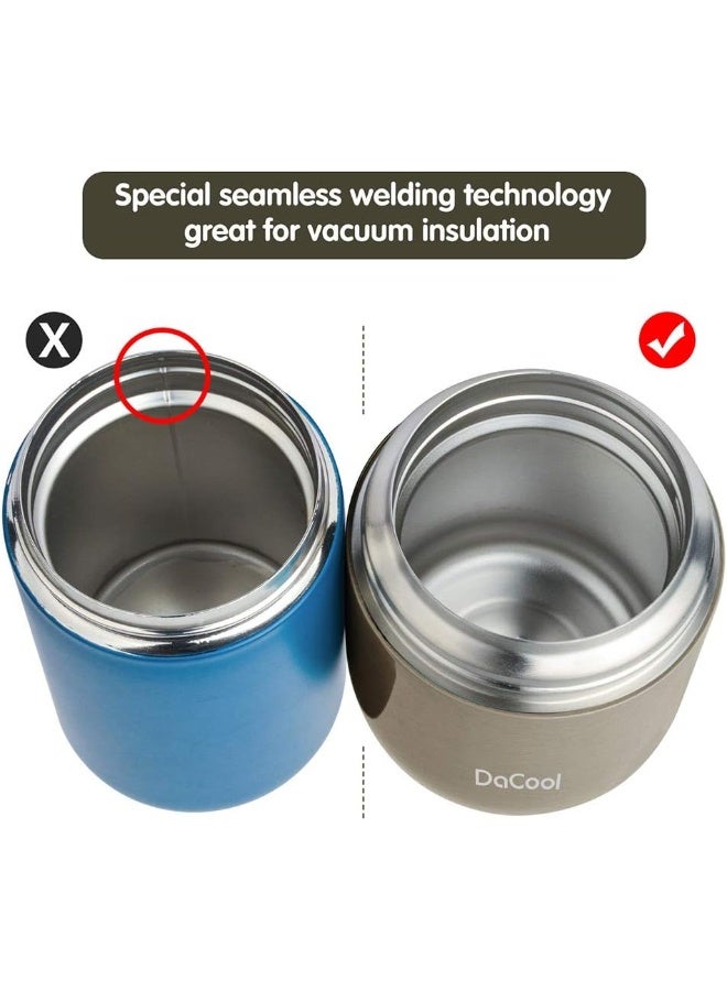 DaCool Hot Food Jar Insulated Lunch Box Container Vacuum Stainless Steel 16 Ounce Kids Adult Bento Box for Hot Food - Image 4