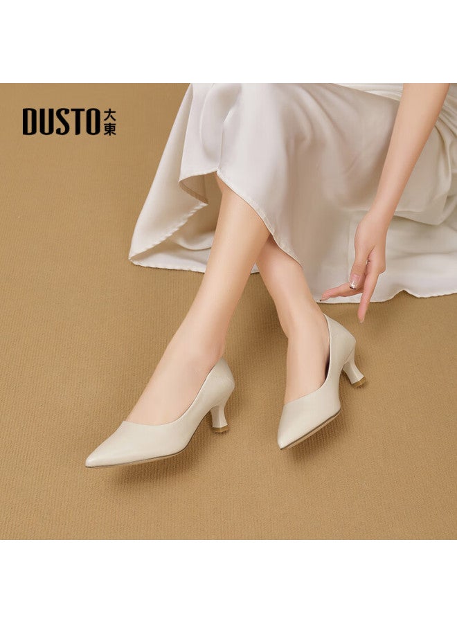 DUSTO Da Dong Commuter Shoes Women's Shoes Spring New Simple Wine Glass Heel High Heel Wrapped Toe C0800 - Image 1