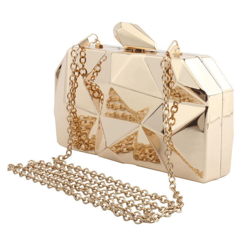 حقيبة عشاء معدنية بحزام معدني - Image 3