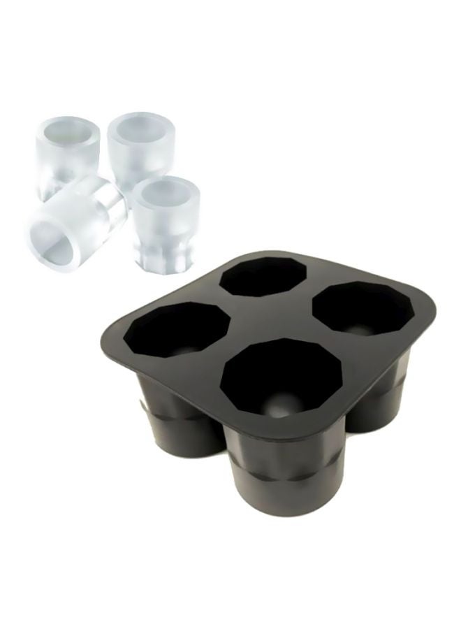 بيوينتي قالب مكعبات ثلج من السيليكون على شكل أكواب مكون من 4 تجاويف أسود 10x10سم - Image 3