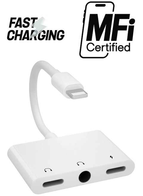 Lightning Headphone Audio Adapter Splitter for iPhone/iPad,Lightning to 3.5mm Headphone Jack Adapter & dongle,Aux Audio Adapter for iPhone 14/13/12/11/X/8/8plus/7/7plus/iPad Support iOS 16