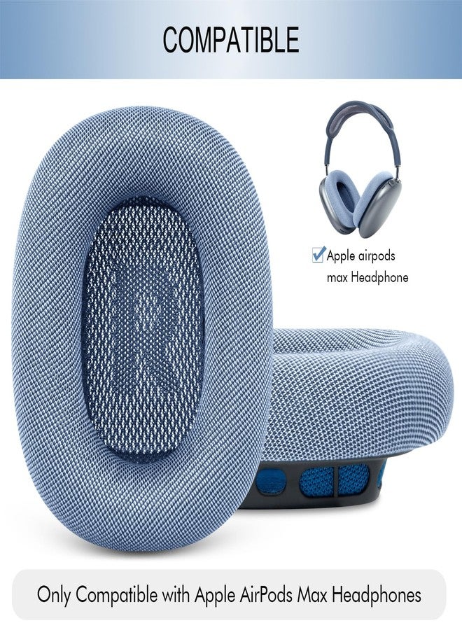 GEVO Upgraded Ear Cushions Replacement Earpads for Apple AirPods Max Headphones, Mesh Fabric Ear Pads Ear Covers with Memory Foam and Magnet for AirPods Max (Sky Blue) - Image 2