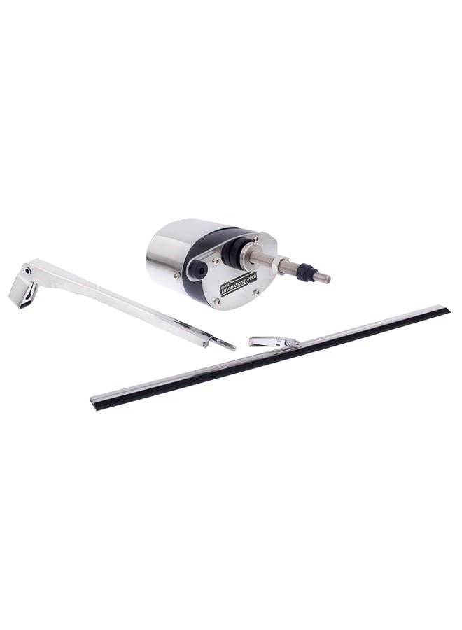 United Pacific Electric Wiper Motor Set, Stainless Steel Housing w/Wiper Arm & Blade, (A6236) - Image 1